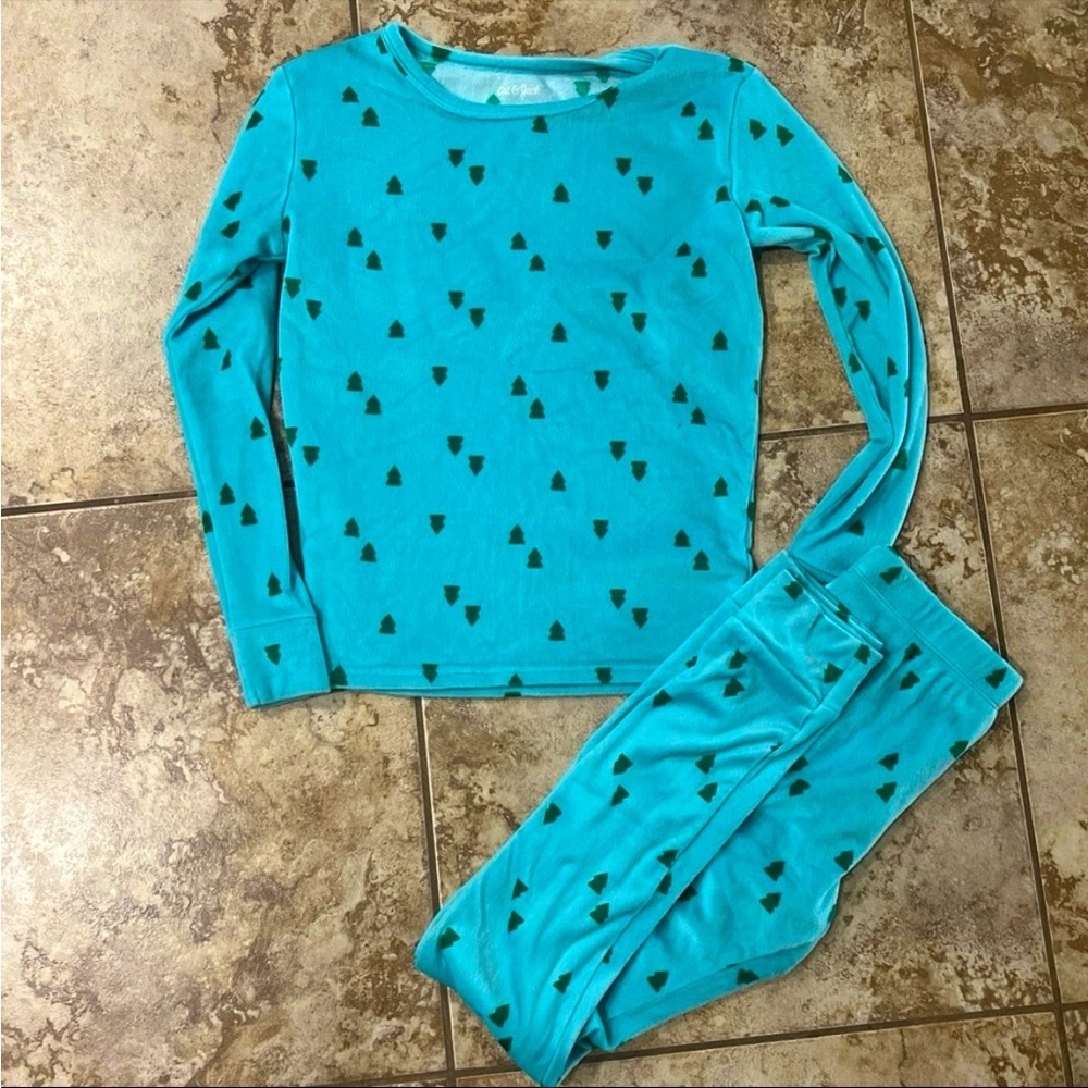 Cat & Jack Blue Fuzzy Pajamas - Picture 1 of 4